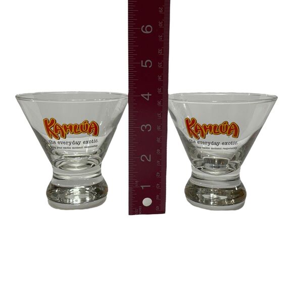 Set of 2 Kahlua Liqueur 6 oz Cocktail Glasses "The Everyday Exotic" 3-3/4" Tall - Picture 6 of 12